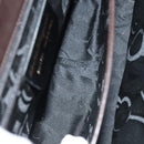 Salvatore Ferragamo Gancini Hand Bag Leather Black Gold Auth 137516-11