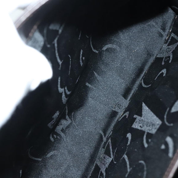 Salvatore Ferragamo Gancini Hand Bag Leather Black Gold Auth 137516