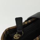 BURBERRY Nova Check Hand Bag Canvas Leather Beige Gold Auth 137517-15