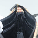 BURBERRY Nova Check Hand Bag Canvas Leather Beige Gold Auth 137517-17