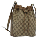 GUCCI GG Supreme Web Sherry Line Shoulder Bag PVC Beige 14 02 034 Auth 137535-1