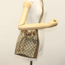 GUCCI GG Supreme Web Sherry Line Shoulder Bag PVC Beige 14 02 034 Auth 137535-22