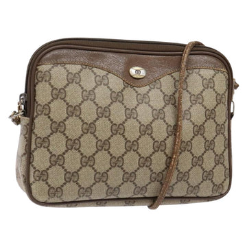 GUCCI GG Supreme Shoulder Bag PVC Beige Gold 114291 Auth 137544