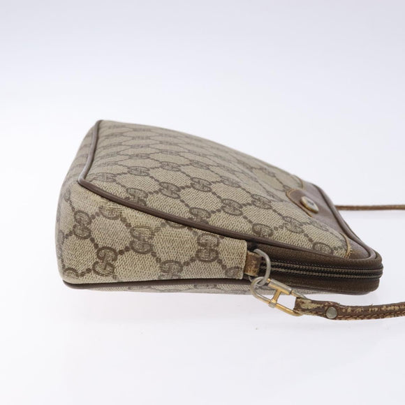 GUCCI GG Supreme Shoulder Bag PVC Beige Gold 114291 Auth 137544