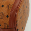 MCM Logogram Vicetos Shoulder Bag PVC Leather Brown Gold Auth 137547-10