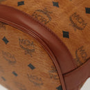MCM Logogram Vicetos Shoulder Bag PVC Leather Brown Gold Auth 137547-13