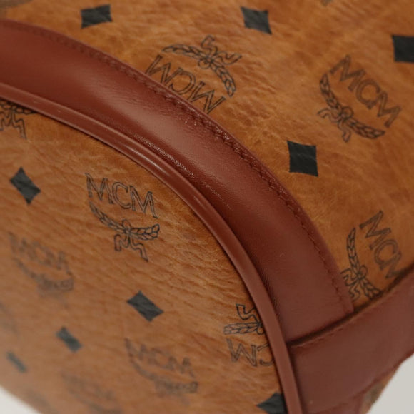 MCM Logogram Vicetos Shoulder Bag PVC Leather Brown Gold Auth 137547