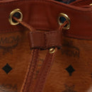 MCM Logogram Vicetos Shoulder Bag PVC Leather Brown Gold Auth 137547-16