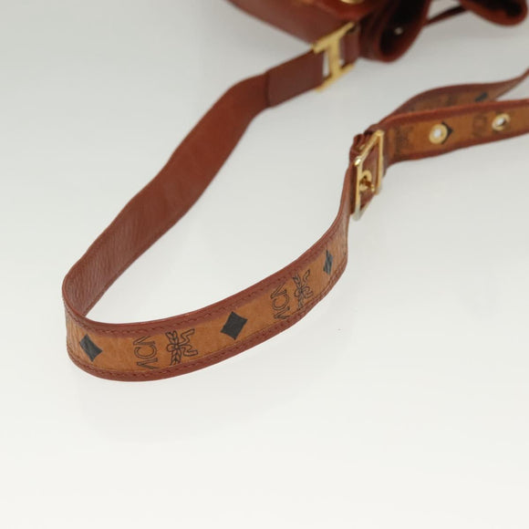 MCM Logogram Vicetos Shoulder Bag PVC Leather Brown Gold Auth 137547