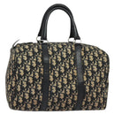 Christian Dior Trotter Canvas Hand Bag Navy Silver Auth 137549-1