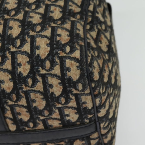 Christian Dior Trotter Canvas Hand Bag Navy Silver Auth 137549