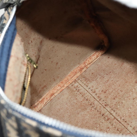 Christian Dior Trotter Canvas Hand Bag Navy Silver Auth 137549