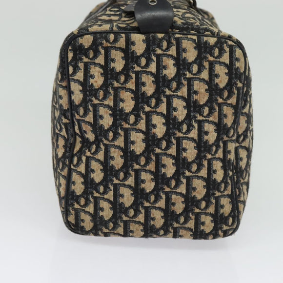 Christian Dior Trotter Canvas Hand Bag Navy Silver Auth 137549