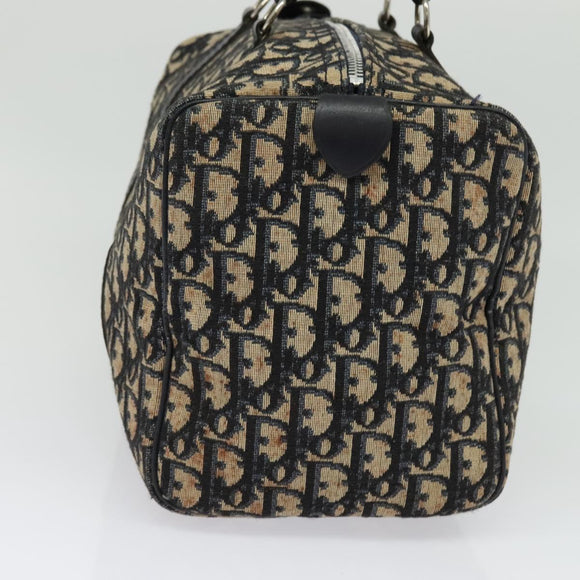 Christian Dior Trotter Canvas Hand Bag Navy Silver Auth 137549