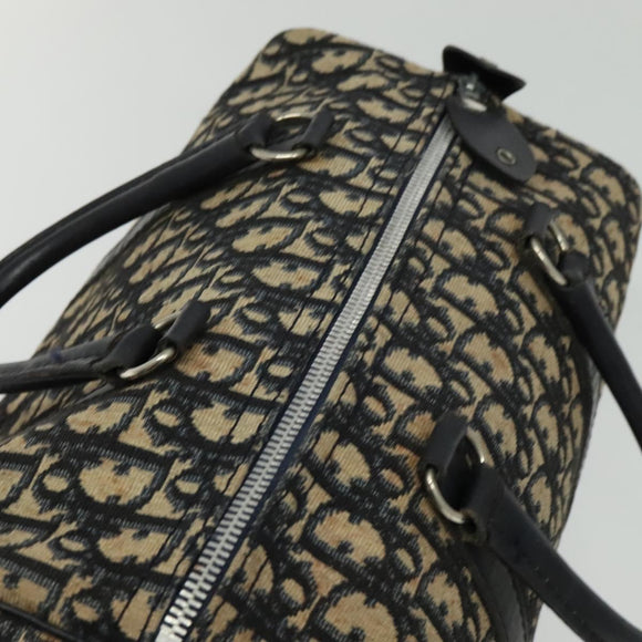 Christian Dior Trotter Canvas Hand Bag Navy Silver Auth 137549
