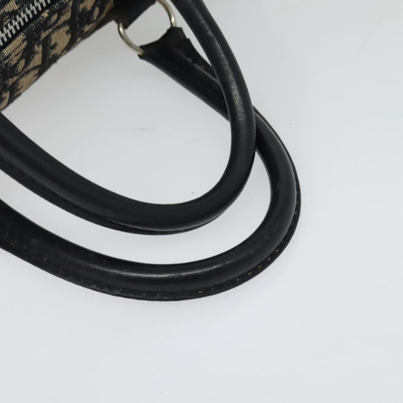Christian Dior Trotter Canvas Hand Bag Navy Silver Auth 137549