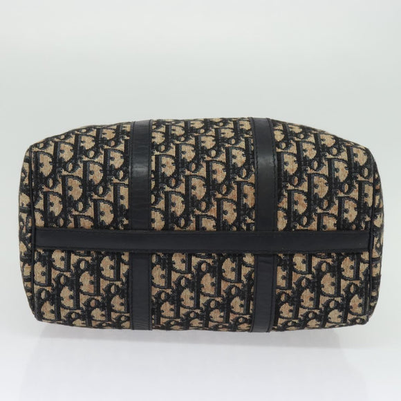 Christian Dior Trotter Canvas Hand Bag Navy Silver Auth 137549