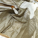 PRADA Gathered Shoulder Bag Leather White Gold Auth 137551-20