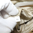 PRADA Gathered Shoulder Bag Leather White Gold Auth 137551-12