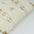 PRADA Gathered Shoulder Bag Leather White Gold Auth 137551-6