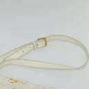 PRADA Gathered Shoulder Bag Leather White Gold Auth 137551-8
