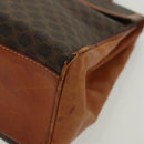 CELINE Macadam Canvas Hand Bag PVC Leather Brown Gold Auth 137553-11