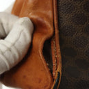 CELINE Macadam Canvas Hand Bag PVC Leather Brown Gold Auth 137553-14