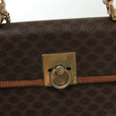 CELINE Macadam Canvas Hand Bag PVC Leather Brown Gold Auth 137553-15