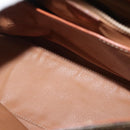 CELINE Macadam Canvas Hand Bag PVC Leather Brown Gold Auth 137553-19