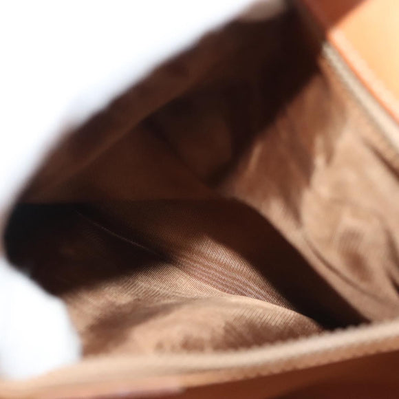 CELINE Macadam Canvas Hand Bag PVC Leather Brown Gold Auth 137553