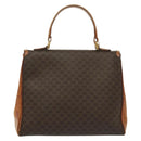 CELINE Macadam Canvas Hand Bag PVC Leather Brown Gold Auth 137553-3