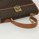 CELINE Macadam Canvas Hand Bag PVC Leather Brown Gold Auth 137553-6