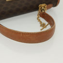 CELINE Macadam Canvas Hand Bag PVC Leather Brown Gold Auth 137553-7