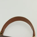 CELINE Macadam Canvas Hand Bag PVC Leather Brown Gold Auth 137553-8