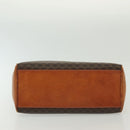 CELINE Macadam Canvas Hand Bag PVC Leather Brown Gold Auth 137553-9