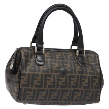 FENDI Zucca Canvas Hand Bag Brown Black Auth 137564