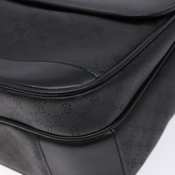 GUCCI Micro GG Supreme Shoulder Bag PVC Black Gold 001 14 0925 Auth 137566