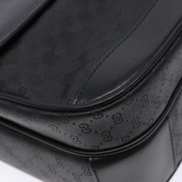 GUCCI Micro GG Supreme Shoulder Bag PVC Black Gold 001 14 0925 Auth 137566