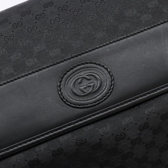 GUCCI Micro GG Supreme Shoulder Bag PVC Black Gold 001 14 0925 Auth 137566