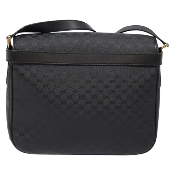 GUCCI Micro GG Supreme Shoulder Bag PVC Black Gold 001 14 0925 Auth 137566