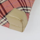 BURBERRY Nova Check Blue Label Shoulder Bag Canvas Leather Pink Auth 137567-14