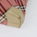 BURBERRY Nova Check Blue Label Shoulder Bag Canvas Leather Pink Auth 137567-16
