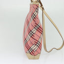 BURBERRY Nova Check Blue Label Shoulder Bag Canvas Leather Pink Auth 137567-3
