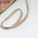 BURBERRY Nova Check Blue Label Shoulder Bag Canvas Leather Pink Auth 137567-7