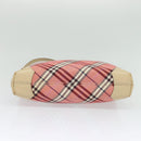 BURBERRY Nova Check Blue Label Shoulder Bag Canvas Leather Pink Auth 137567-5