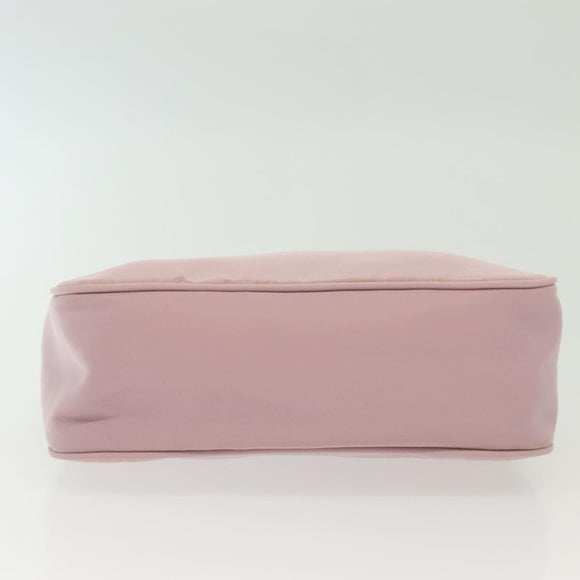PRADA Accessory Pouch Nylon Pink Silver Auth 137568