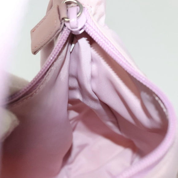 PRADA Accessory Pouch Nylon Pink Silver Auth 137568
