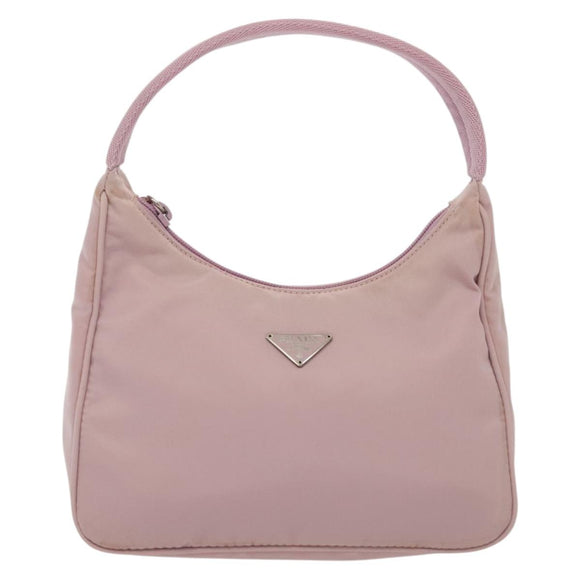PRADA Accessory Pouch Nylon Pink Silver Auth 137568