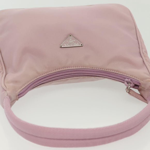 PRADA Accessory Pouch Nylon Pink Silver Auth 137568