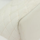CHANEL Matelasse Reprint Tote Bag Caviar Skin White CC Auth 137578-9